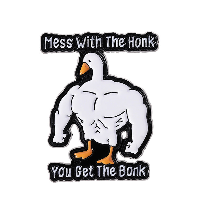 Cute Funny Cartoon Goose Enamel Pin | Alloy Oil-Filled Metal Brooch | Apparel & Backpack Accessories Wholesale