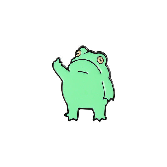 Best-Selling Cute Cartoon Frog Enamel Pin | Creative Gesture Style Alloy Dripping Oil Brooch | Apparel Clothing Accessories Wholesale