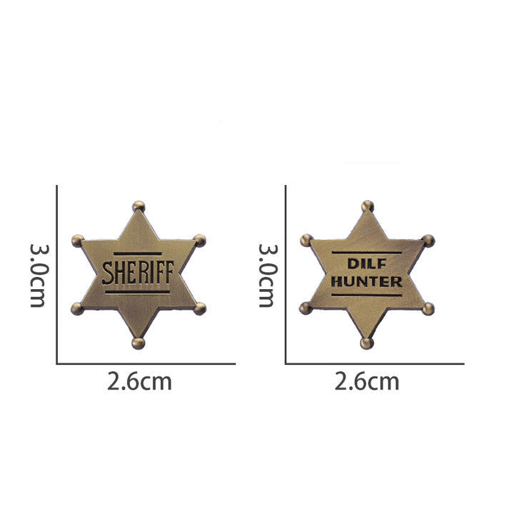 Honor Six-Point Star Badge | Western Cowboy Hat Brooch Pin