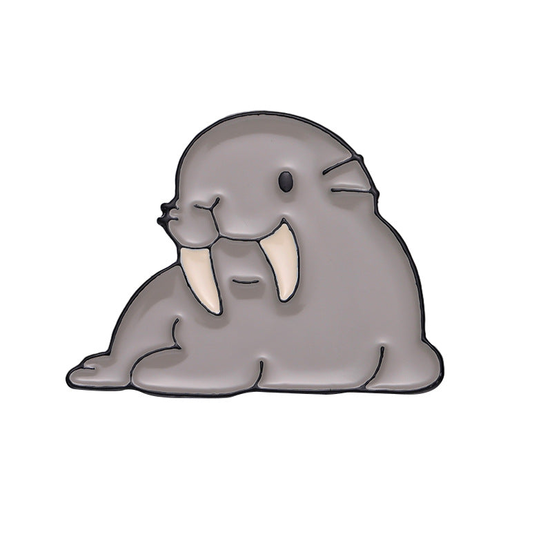 Creative Cute Ocean Animals Enamel Pin Set (Shark, Whale, Seahorse, Jellyfish) | Metal Brooch Collection | Eco-Friendly Apparel Accessories Wholesale