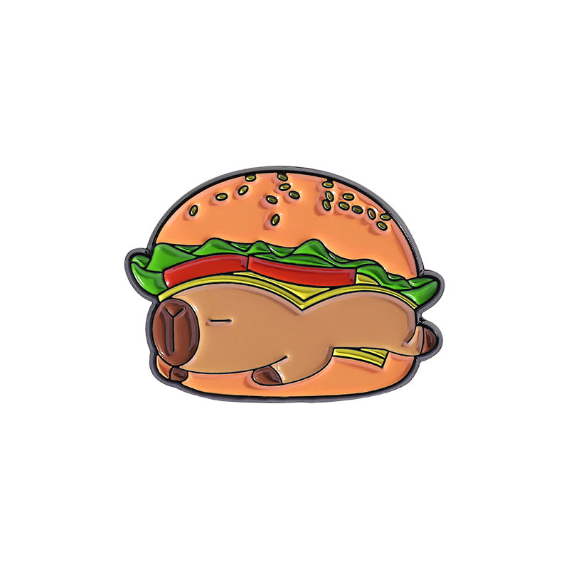 Cute Capybara Enamel Pin Set | Animal Metal Brooch Collection | Eco-Friendly Apparel Accessories Wholesale
