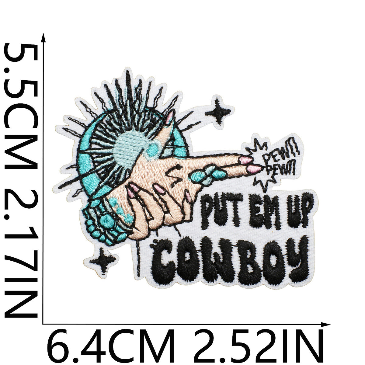 Pearl Seashell Cowgirl Embroidered Iron-On Patch