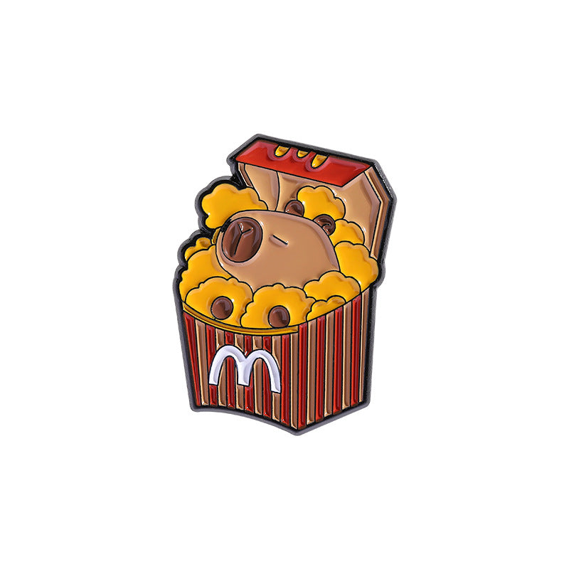 Cute Capybara Enamel Pin Set | Animal Metal Brooch Collection | Eco-Friendly Apparel Accessories Wholesale