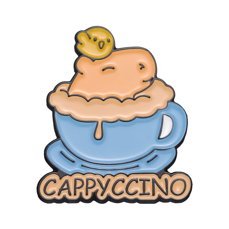 Cute Capybara Enamel Pin Set | Animal Metal Brooch Collection | Eco-Friendly Apparel Accessories Wholesale