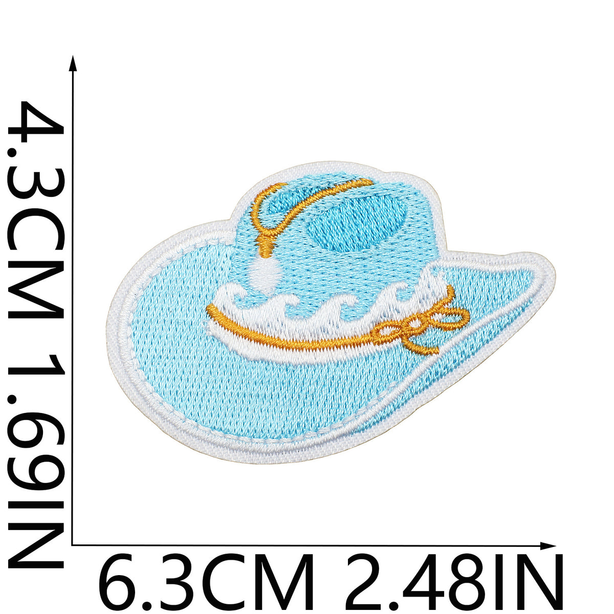 Pearl Seashell Cowgirl Embroidered Iron-On Patch