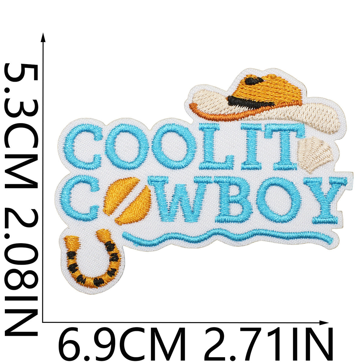 Pearl Seashell Cowgirl Embroidered Iron-On Patch