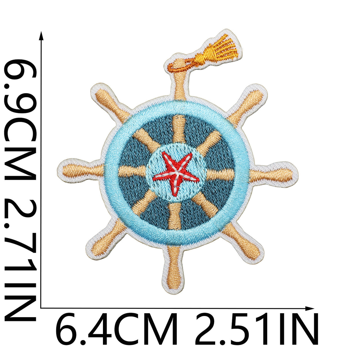 Pearl Seashell Cowgirl Embroidered Iron-On Patch