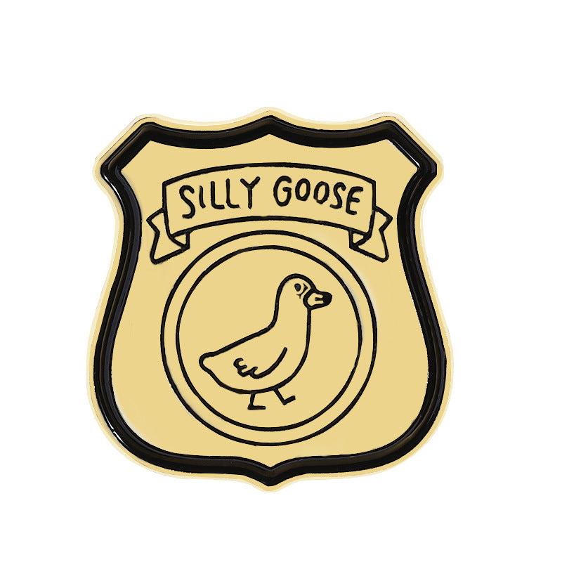 Cute Funny Cartoon Goose Enamel Pin | Alloy Oil-Filled Metal Brooch | Apparel & Backpack Accessories Wholesale