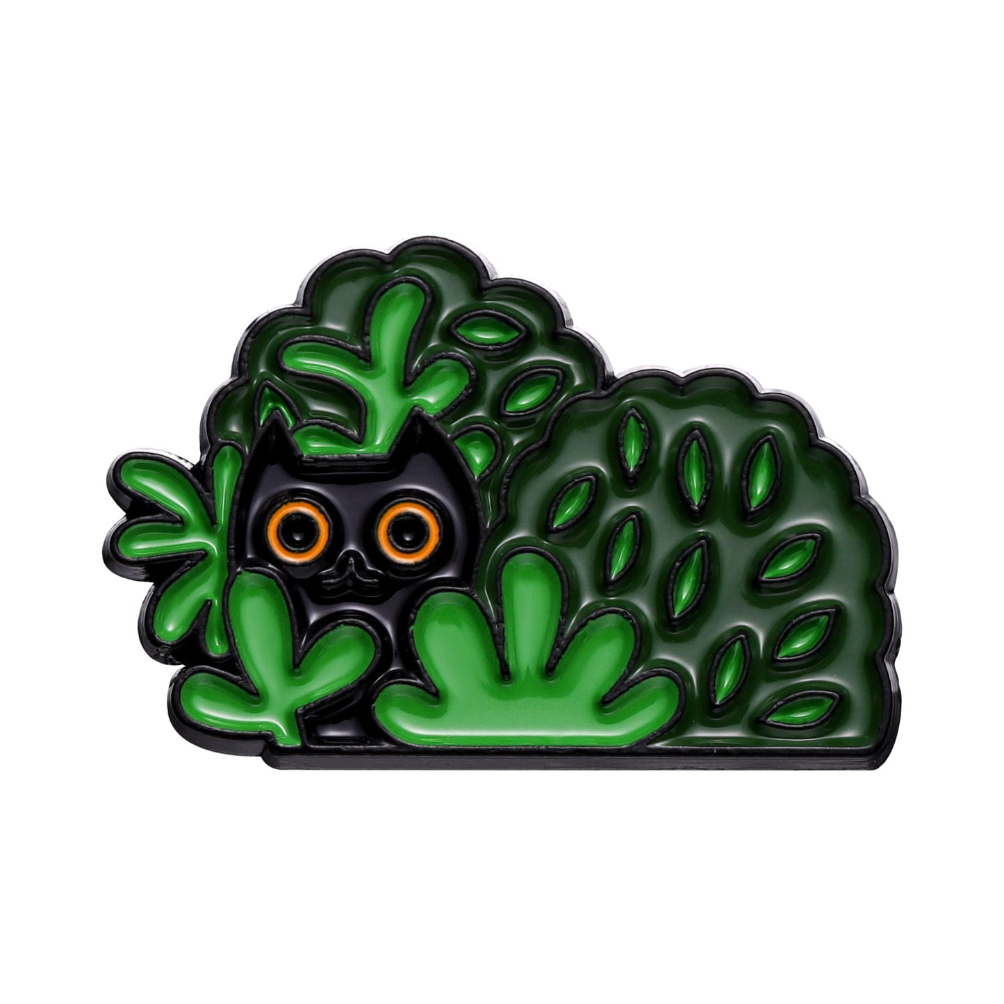 Creative Black Floral Cat Enamel Pin Set | Metal Brooch Collection | Eco-Friendly Apparel Accessories Wholesale