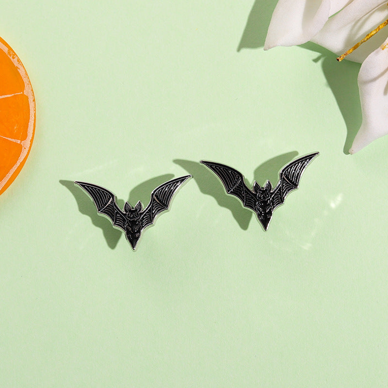 Creative Dark Gothic Bat Punk Enamel Pin Set | Artistic Metal Brooch Collection | Eco-Friendly Apparel Accessories Wholesale