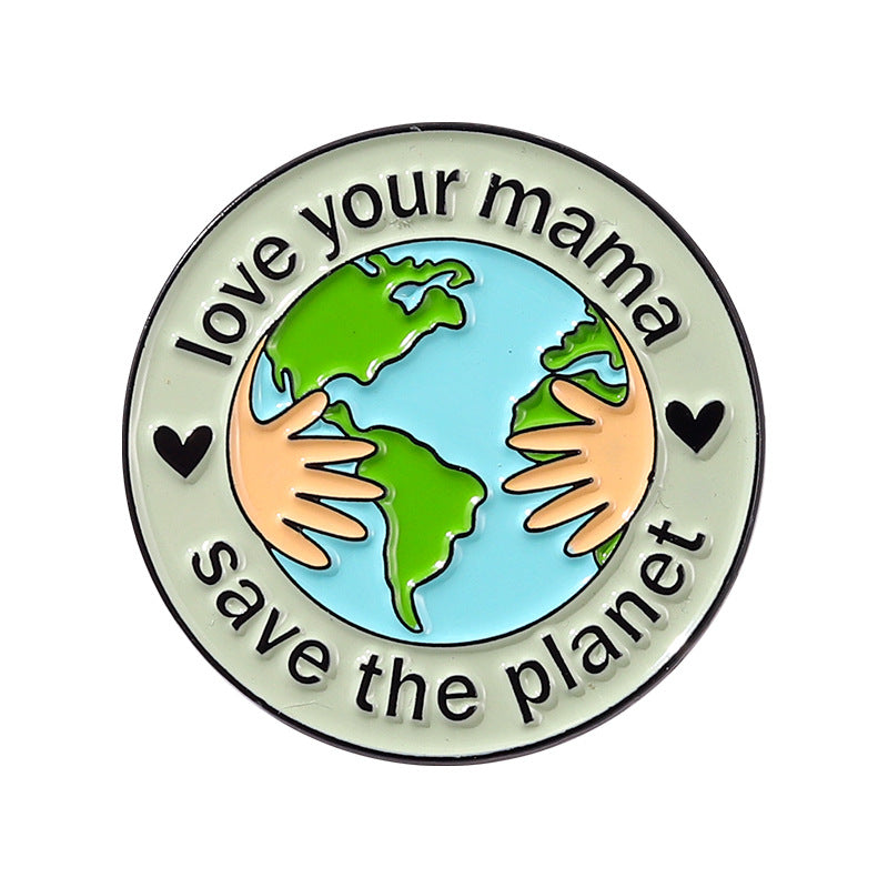Green Round Eco-Friendly Metal Badge | Sustainable Environmental Alloy Pin for Promotion Wholesale