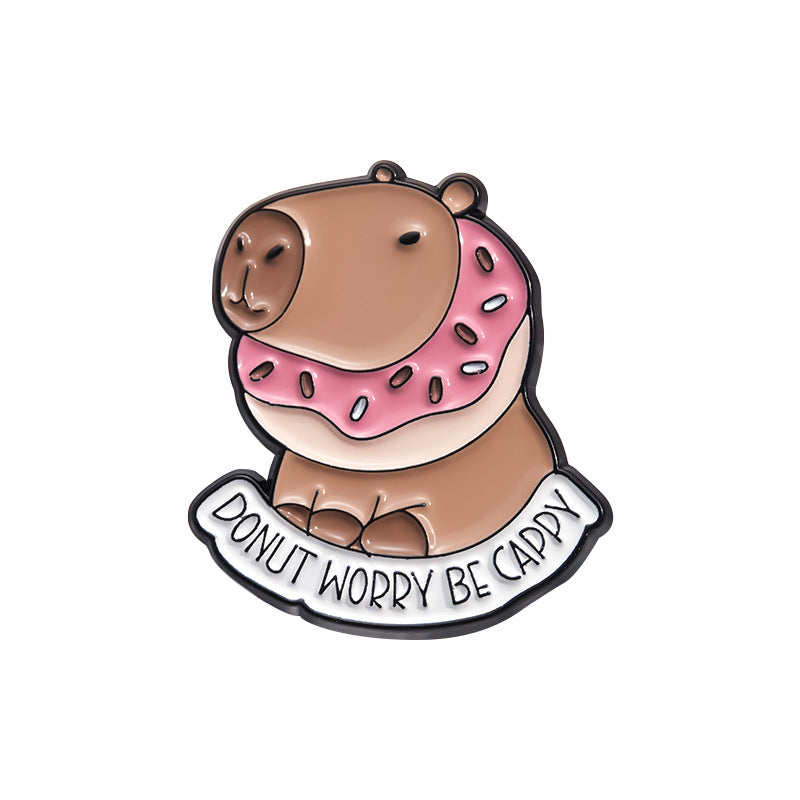 Cute Capybara Enamel Pin Set | Animal Metal Brooch Collection | Eco-Friendly Apparel Accessories Wholesale