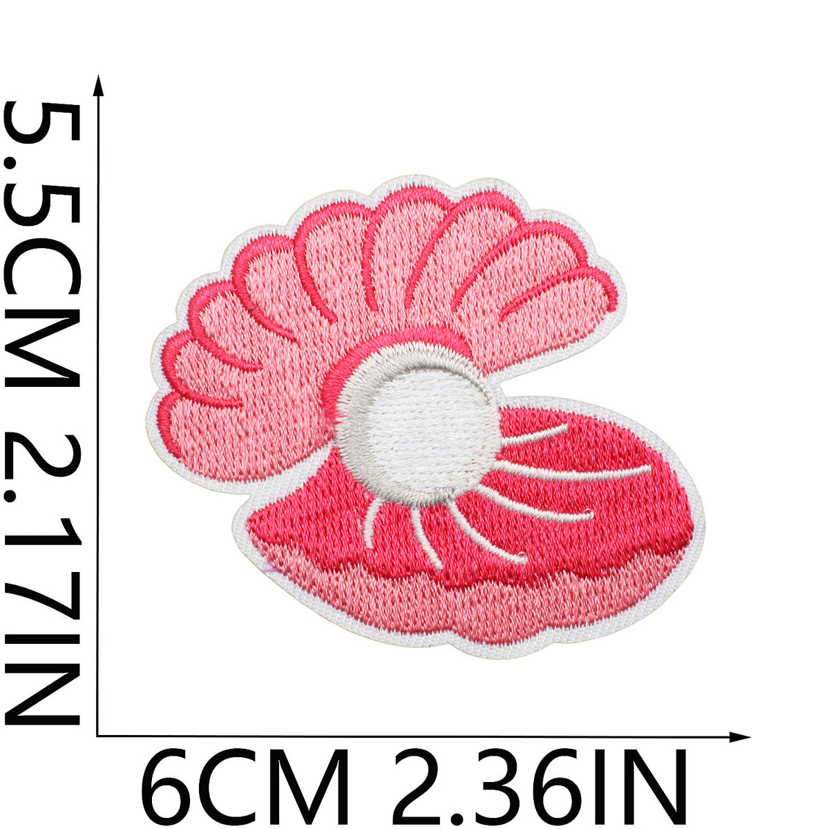 Pearl Seashell Cowgirl Embroidered Iron-On Patch