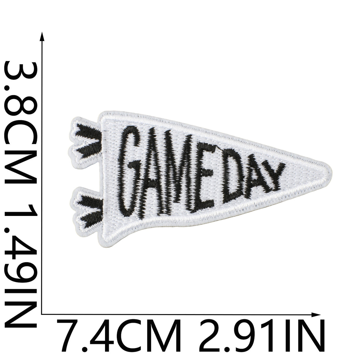 Game Day Denim Embroidered Iron-On Patch