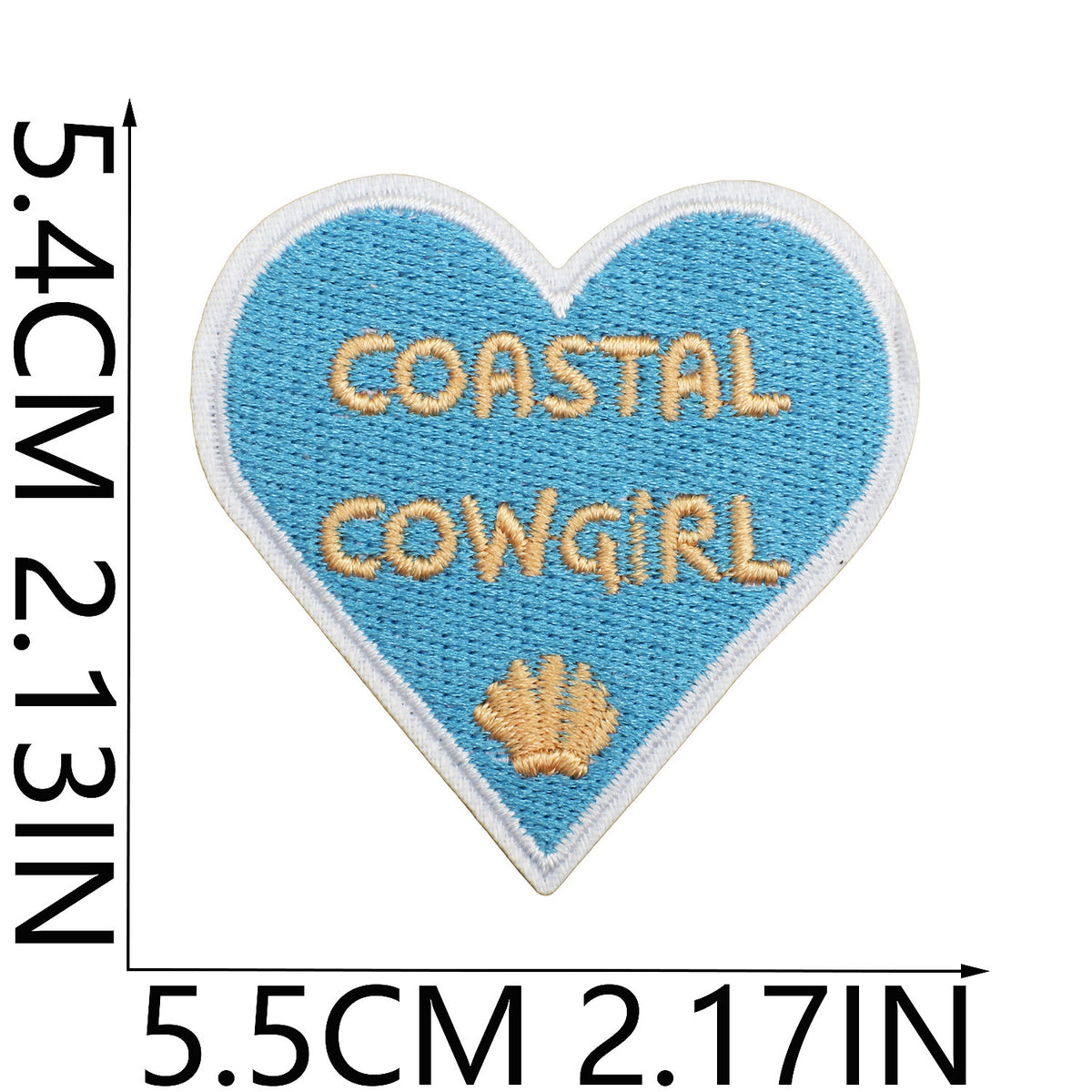 Pearl Seashell Cowgirl Embroidered Iron-On Patch