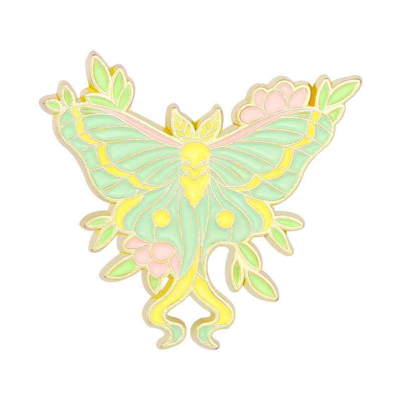 Creative Floral Glazed Lily & Colorful Butterfly Enamel Pin Set | Artistic Metal Brooch Collection | Apparel & Scarf Accessories Wholesale