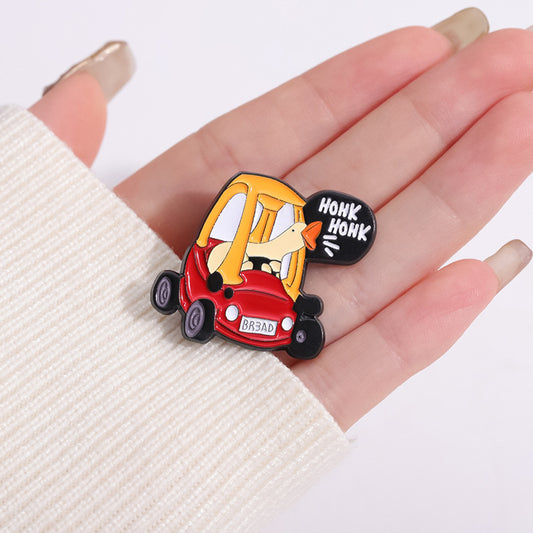Funny Cartoon Duck Driving Tractor Enamel Pin | Creative Anime Metal Brooch | Apparel & Lapel Accessories Wholesale