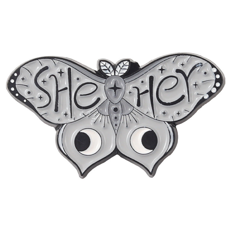 Creative Moth & Butterfly Insect Enamel Pin | Winged Eye Design Metal Brooch Collection | Apparel & Dress Accessories Wholesale