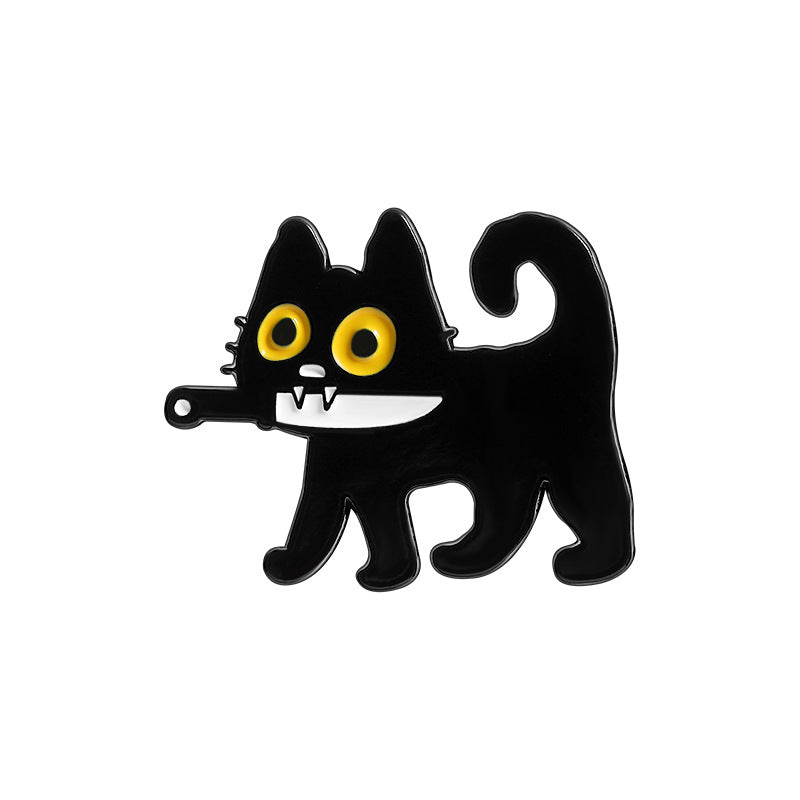 Cute Black Cat Series Enamel Pin | Creative Animal Brooch for Cat Lovers