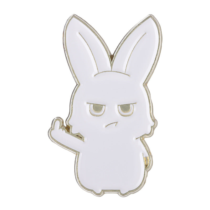 Creative European-Style Sassy Animal Alloy Enamel Pin Set (Mushroom, Fox, Cat, Rabbit) | Novelty Metal Brooch Collection | Bag & Apparel Accessories Wholesale