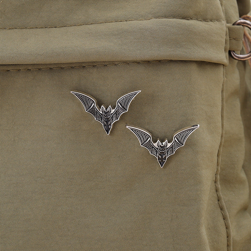 Creative Dark Gothic Bat Punk Enamel Pin Set | Artistic Metal Brooch Collection | Eco-Friendly Apparel Accessories Wholesale