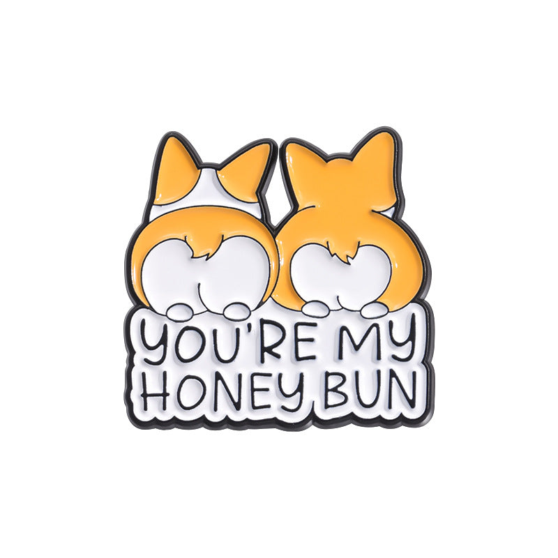 Cute Orange Corgi Dog Enamel Pin | Adorable Animal Metal Brooch
