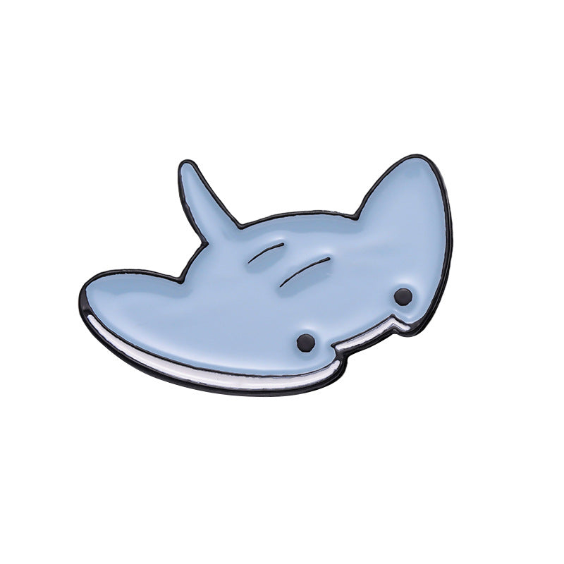 Creative Cute Ocean Animals Enamel Pin Set (Shark, Whale, Seahorse, Jellyfish) | Metal Brooch Collection | Eco-Friendly Apparel Accessories Wholesale