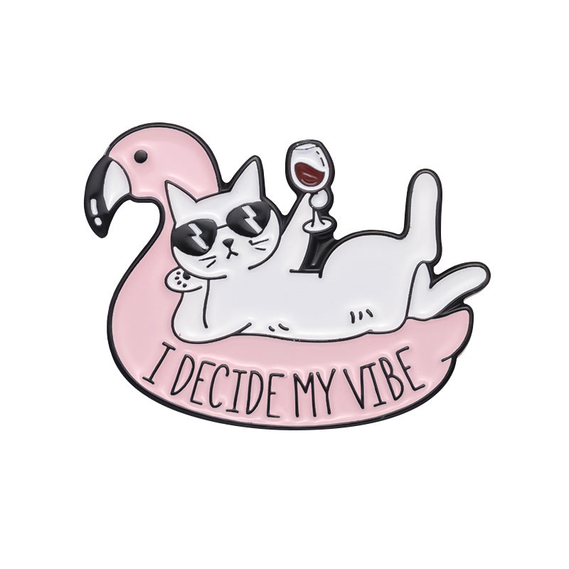 Cute White Cat with Pearl Design Enamel Pin | Creative Animal Enamel Pin