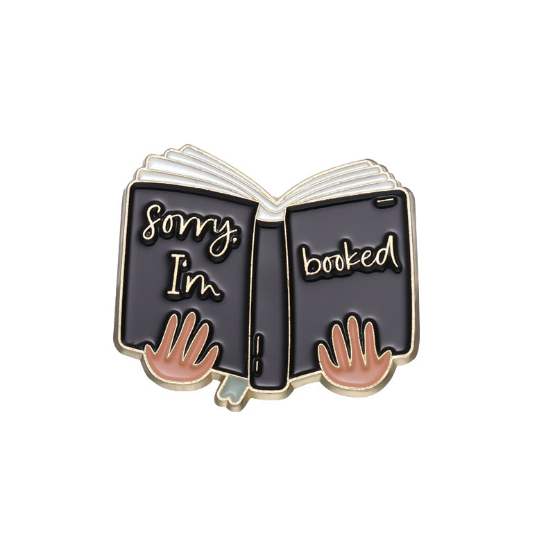 Creative Knowledge & Schoolbag Enamel Pin | Geometric Textbook Alloy Brooch | Inspirational Student Gift Badge