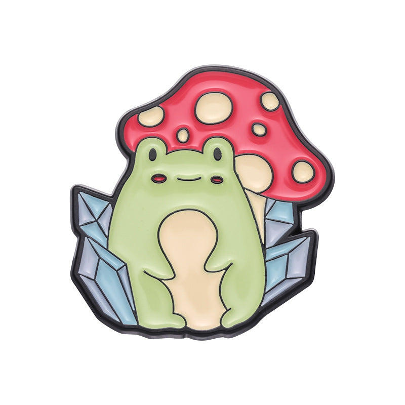 Creative Cute Frog & Mushroom Enamel Pin Set | Designer Animal Metal Brooch Collection | Cross-Border Best-Selling Accessories Wholesale
