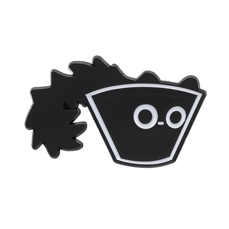 Creative Cute Hide-and-Seek Cat Enamel Pin | Minimalist Cartoon Animal Metal Brooch | Scarf & Apparel Accessories Wholesale