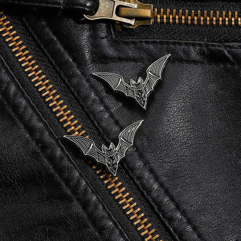 Creative Dark Gothic Bat Punk Enamel Pin Set | Artistic Metal Brooch Collection | Eco-Friendly Apparel Accessories Wholesale