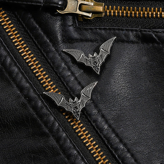 Creative Dark Gothic Bat Punk Enamel Pin Set | Artistic Metal Brooch Collection | Eco-Friendly Apparel Accessories Wholesale