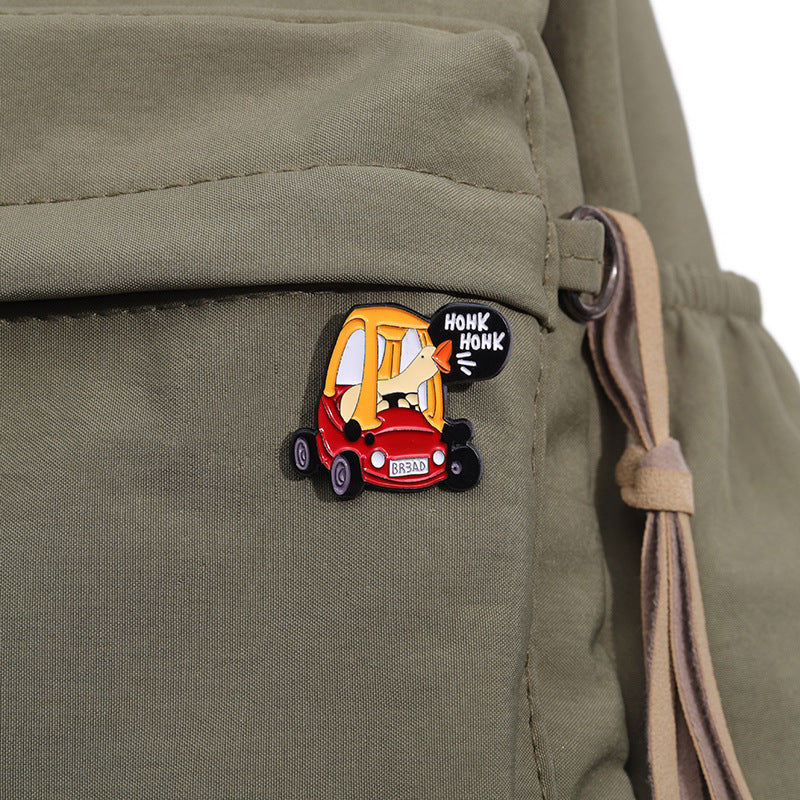 Funny Cartoon Duck Driving Tractor Enamel Pin | Creative Anime Metal Brooch | Apparel & Lapel Accessories Wholesale