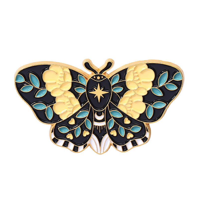 Creative European-Style Butterfly & Moth Enamel Pin Set | Colorful Insect Metal Brooch Collection | Apparel & Scarf Accessories Wholesale
