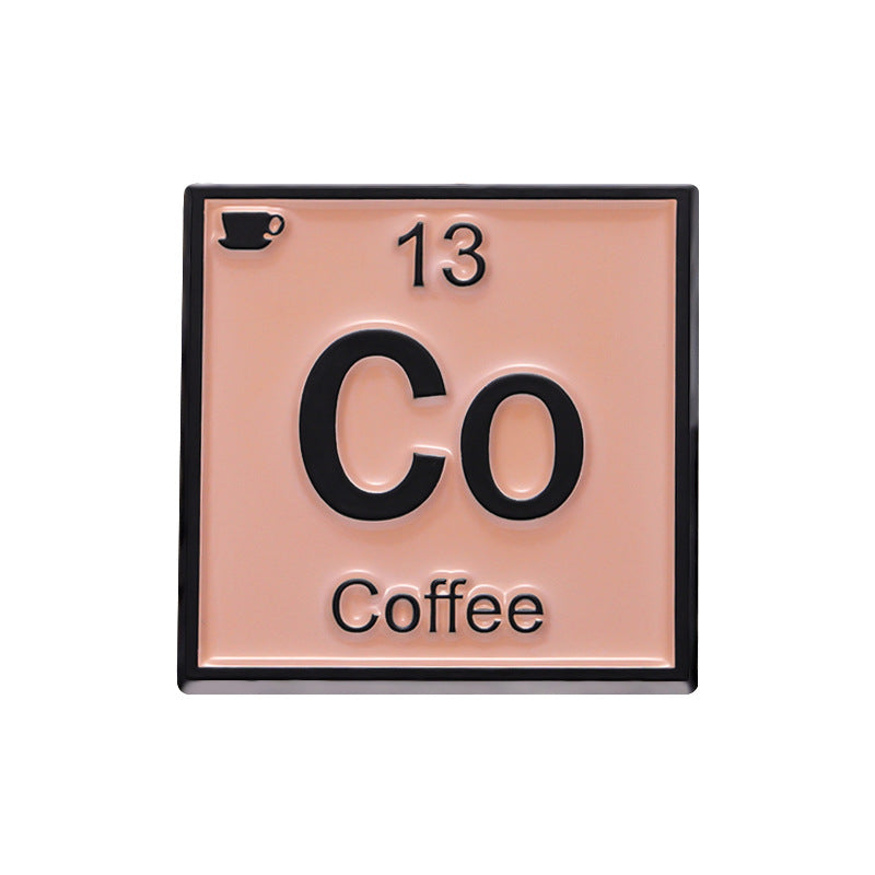 European & American Style Coffee Cup English Letter Metal Badge - Coffee Lover Gift