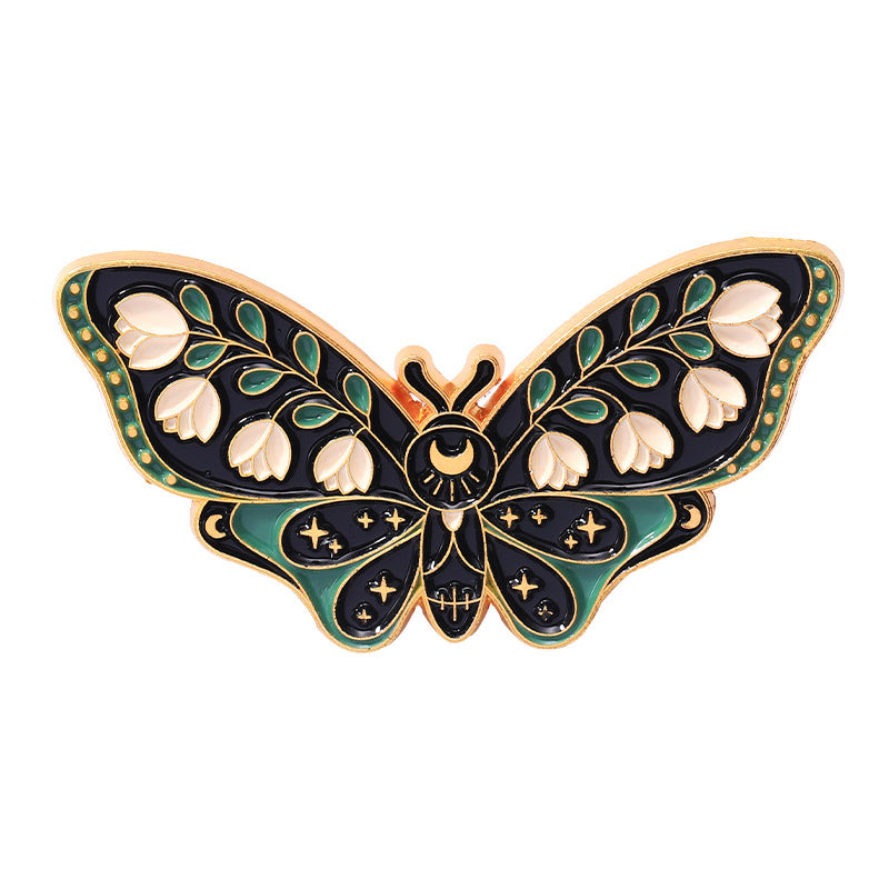 Creative European-Style Butterfly & Moth Enamel Pin Set | Colorful Insect Metal Brooch Collection | Apparel & Scarf Accessories Wholesale