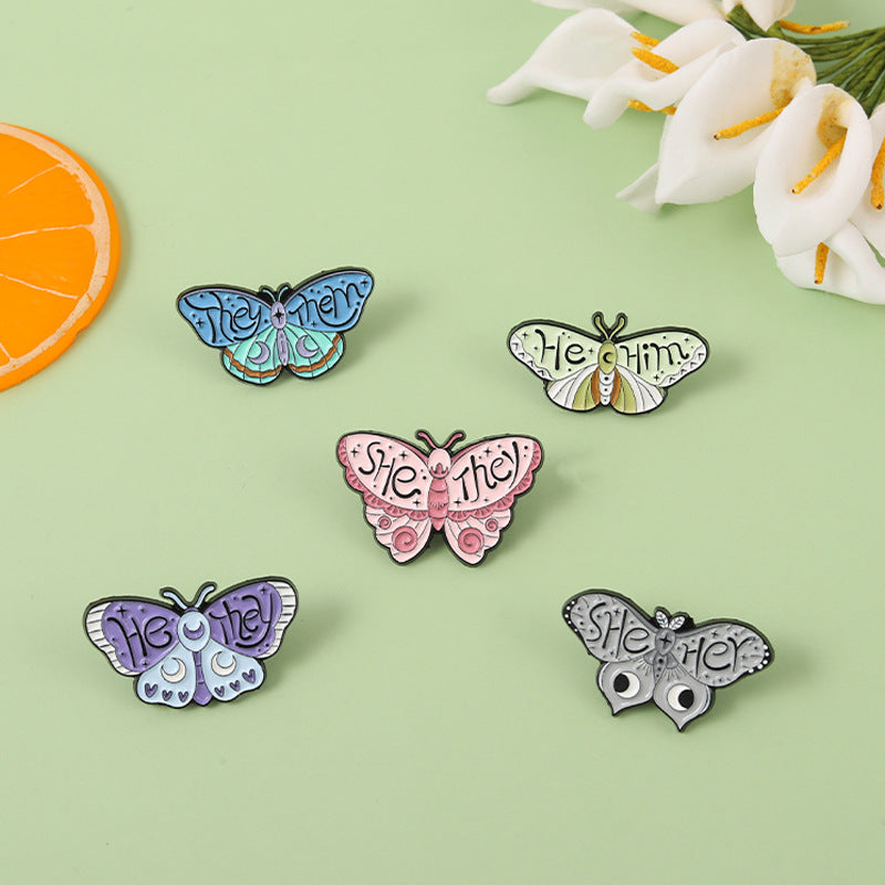 Creative Moth & Butterfly Insect Enamel Pin | Winged Eye Design Metal Brooch Collection | Apparel & Dress Accessories Wholesale