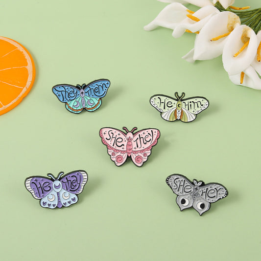 Creative Moth & Butterfly Insect Enamel Pin | Winged Eye Design Metal Brooch Collection | Apparel & Dress Accessories Wholesale