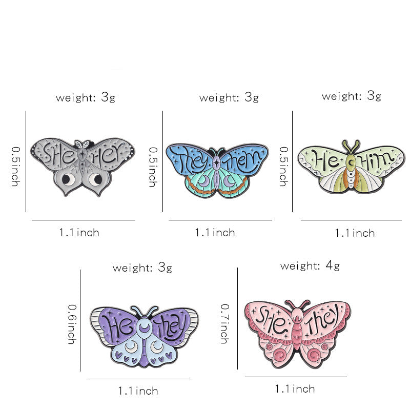 Creative Moth & Butterfly Insect Enamel Pin | Winged Eye Design Metal Brooch Collection | Apparel & Dress Accessories Wholesale
