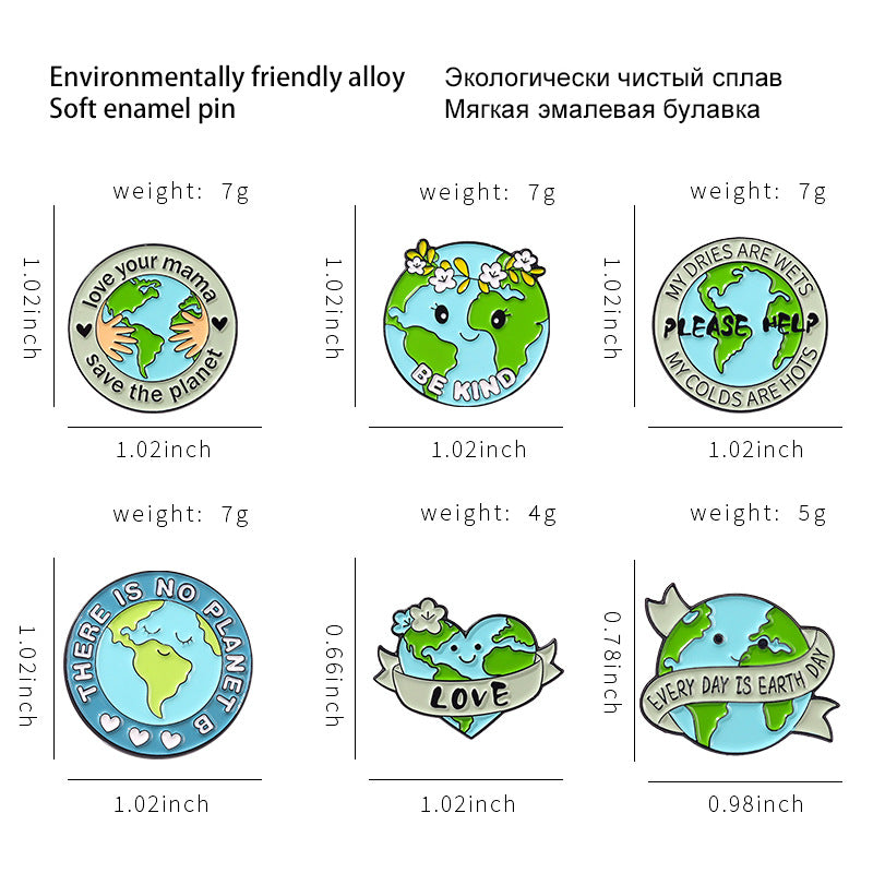 Green Round Eco-Friendly Metal Badge | Sustainable Environmental Alloy Pin for Promotion Wholesale
