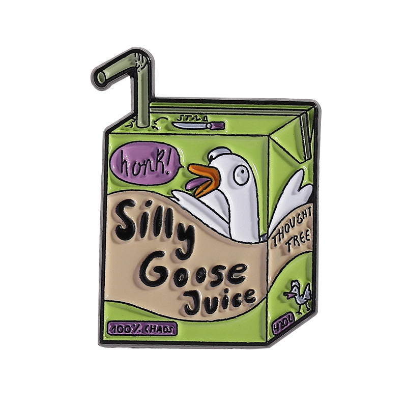 Cute Funny Cartoon Goose Enamel Pin | Alloy Oil-Filled Metal Brooch | Apparel & Backpack Accessories Wholesale