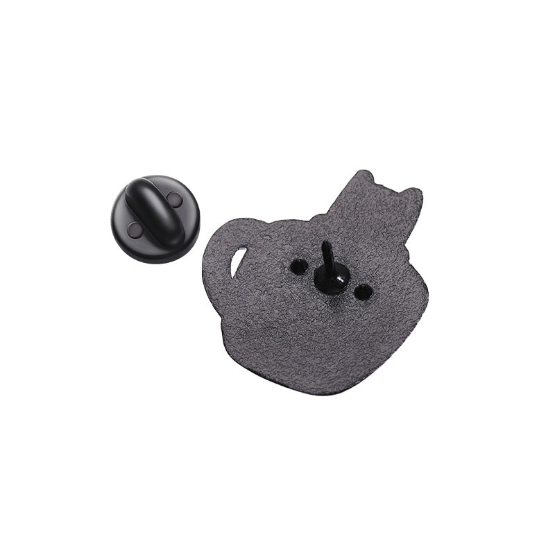 Cute White Cat Animal Enamel Pin | Cat Food Design with Fries & Donut