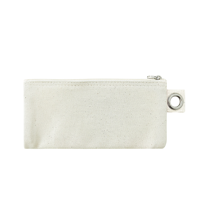 19.5*8.5cm-Cotton Canvas Zipper Pouch with Grommet
