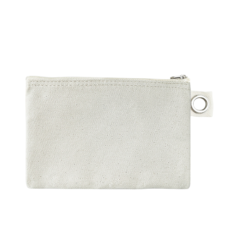 19*12.5cm-Cotton Canvas Zipper Pouch with Grommet