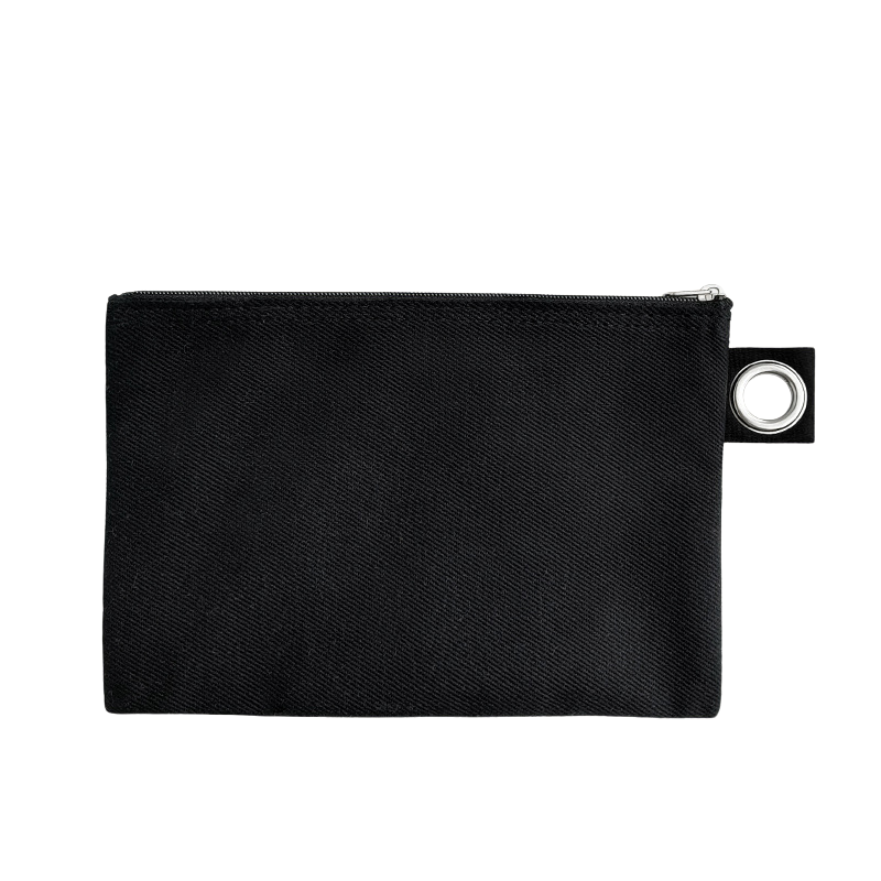 19*12.5cm-Cotton Canvas Zipper Pouch with Grommet