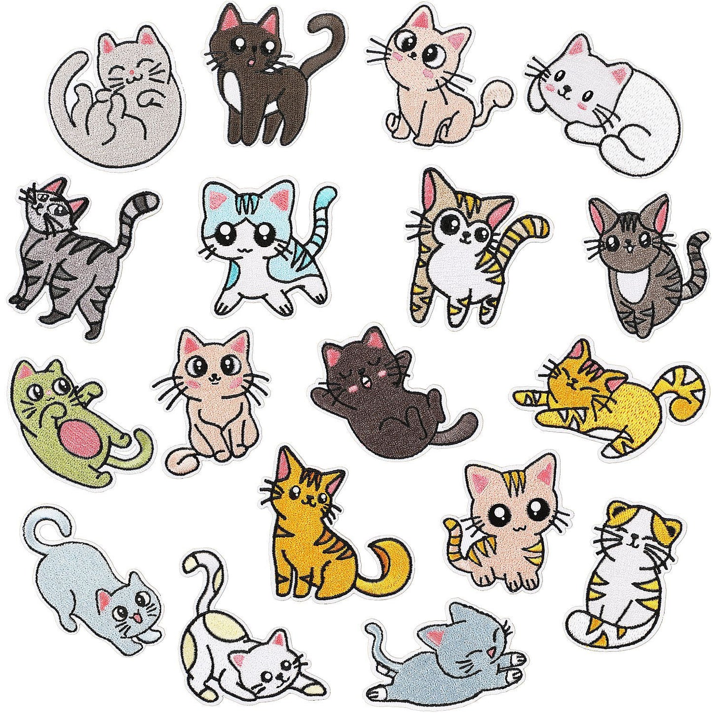 Iron-On Cute Cat Embroidered Patch