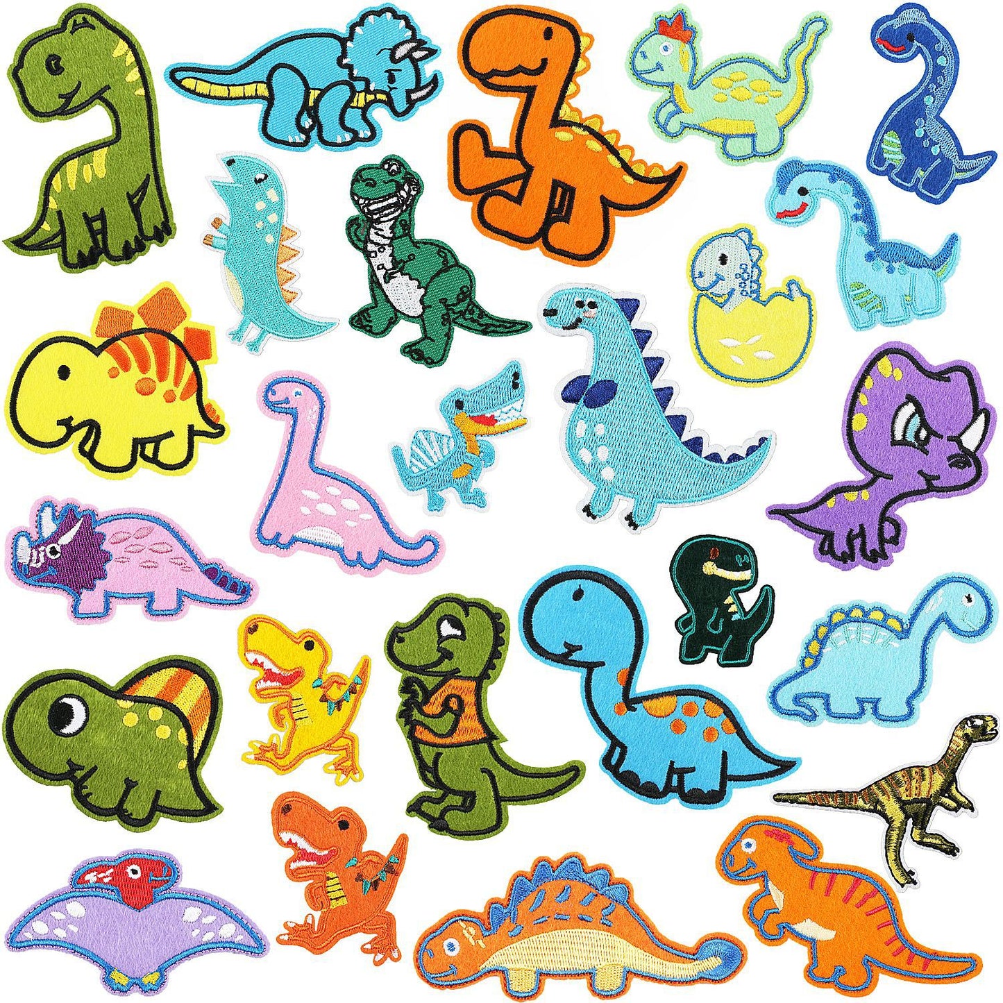 Iron-on Cute Playful Dinosaur Embroidered Patch