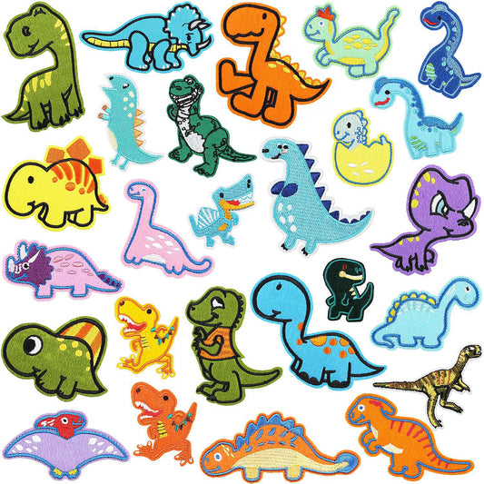 Iron-on Cute Playful Dinosaur Embroidered Patch