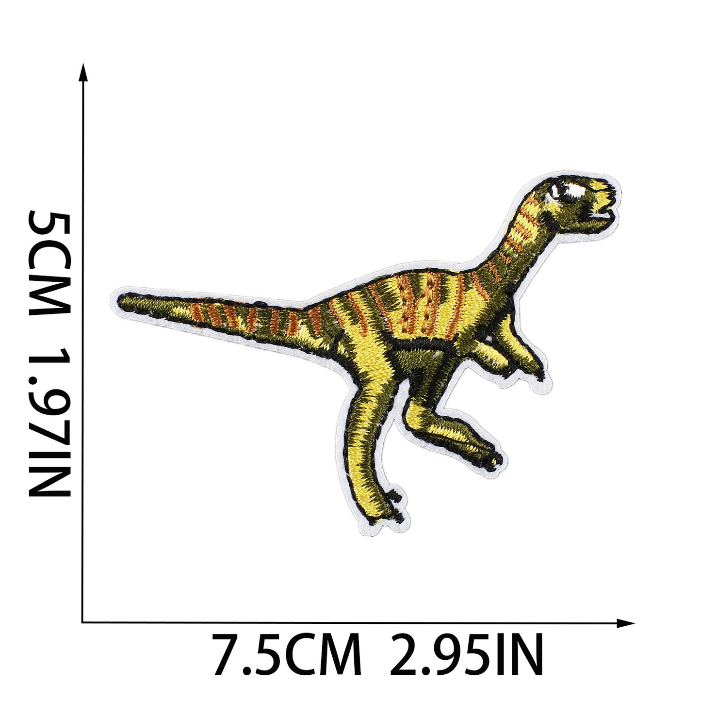 Iron-on Cute Playful Dinosaur Embroidered Patch